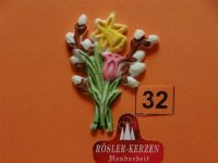 1 Wachsornament - Blütenstraus bunt 5 cm - #32