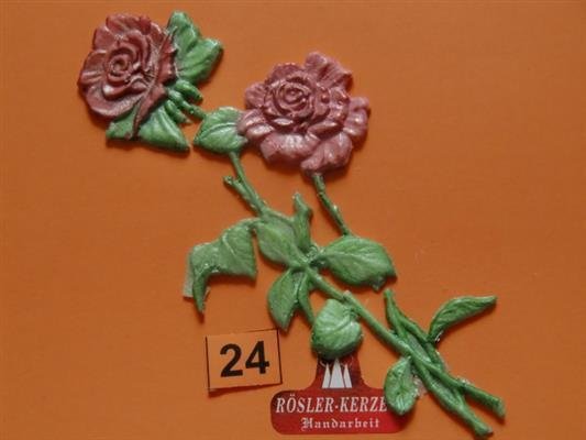 1 Wachsornament - Rose 13 cm  - #24