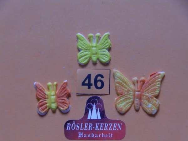 3 Wachsornament Schmetterling bunt- #46