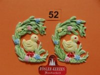 2 Wachsornament Ente mit Blüte 5 cm #52