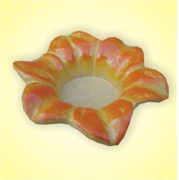 Keramikteller Blüte orange 15,5 cm