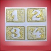 Wachsornament 1 - 4 Viereck groß gold Design...