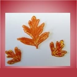 Wachsornament Herbstblätter orange 3x Design geschützt !!