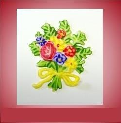 Wachsornament Blumenstrauß bunt  1 Stück Design geschützt !!